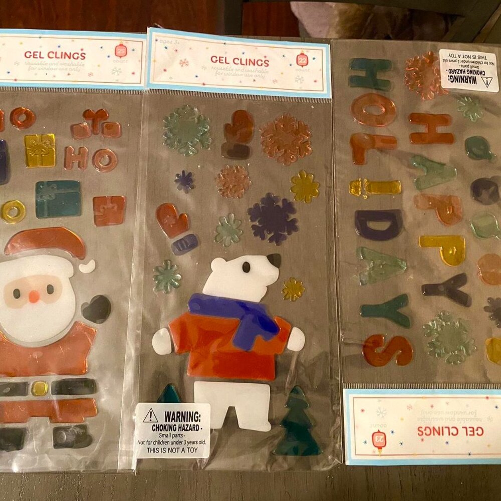 41 gel holiday 🎄🌟🎁 window sticky packs